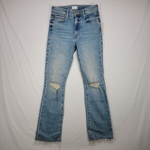 MOTHER The Insider Flood Fray Jeans Distressed Size 25